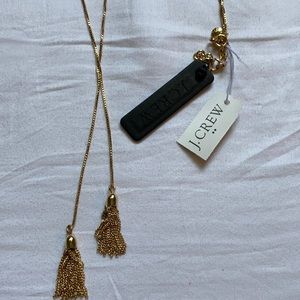 J crew gold tassel necklace (brand new, with tags)